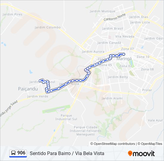 Mapa de 906 de autobús