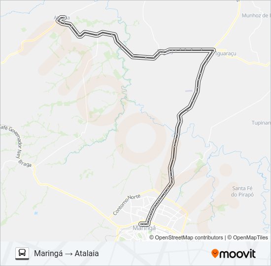 Mapa da linha 1547-500 MARINGÁ / ATALAIA de ônibus