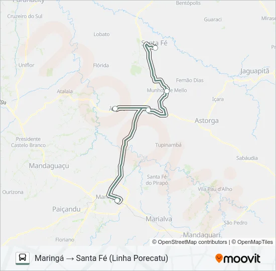 0388-500 MARINGÁ / SANTA FÉ Bus Line Map