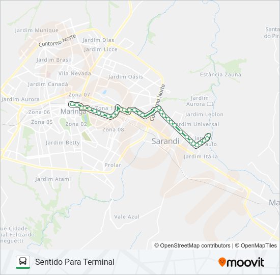 Mapa da linha 254SP JD. SÃO PAULO de ônibus