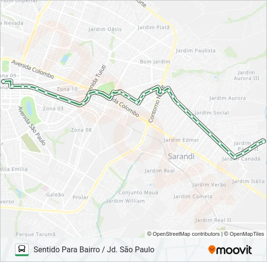 254SP JD. SÃO PAULO Bus Line Map
