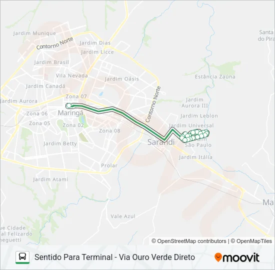 254O OURO VERDE Bus Line Map