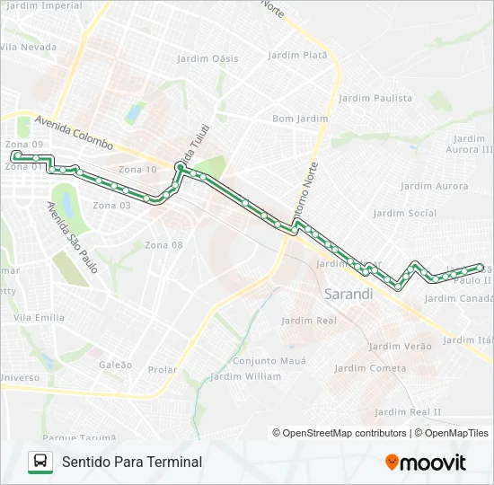 254O OURO VERDE Bus Line Map