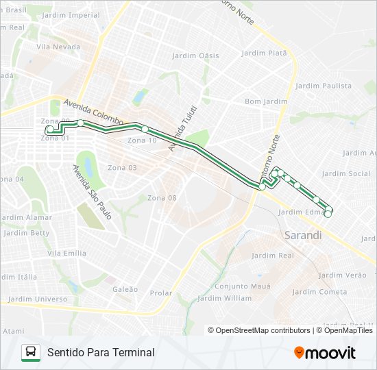 Mapa de 4AO JD. INDEPENDÊNCIA - DIRETO de autobús