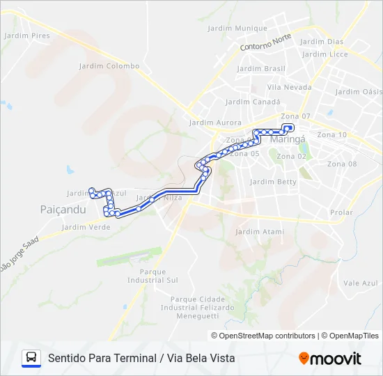 906 BELA VISTA Bus Line Map