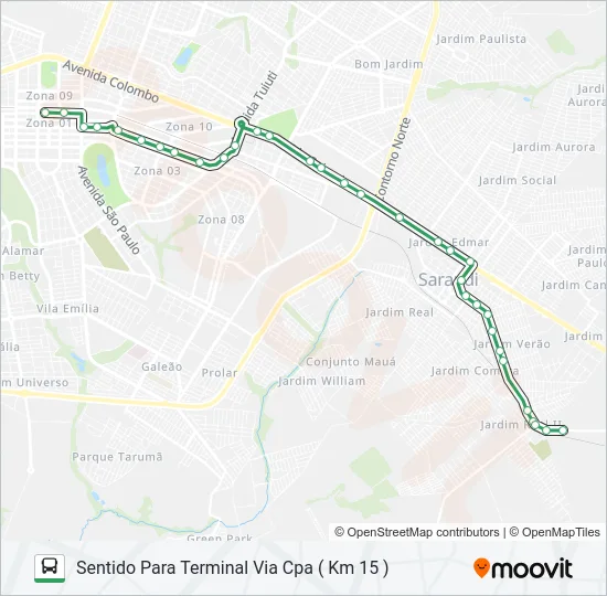 254V JD. VERÃO Bus Line Map