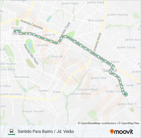 Mapa da linha 254V JD. VERÃO de ônibus