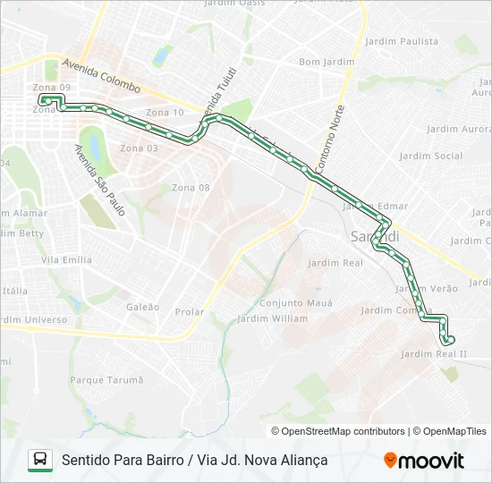 254V JD. VERÃO Bus Line Map