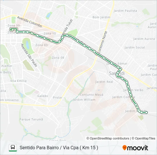254V JD. VERÃO Bus Line Map