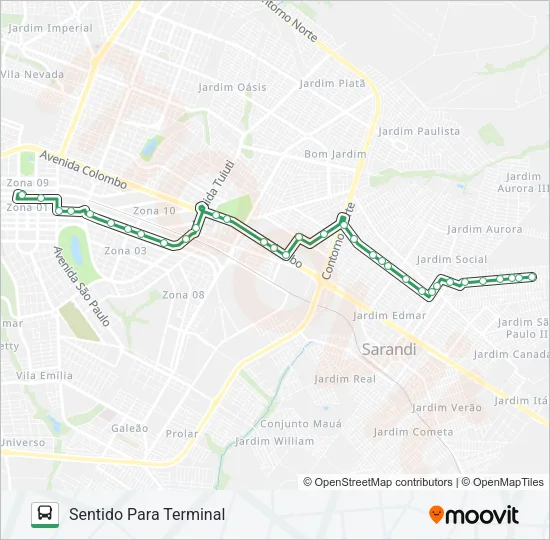 254U JD. UNIVERSAL Bus Line Map