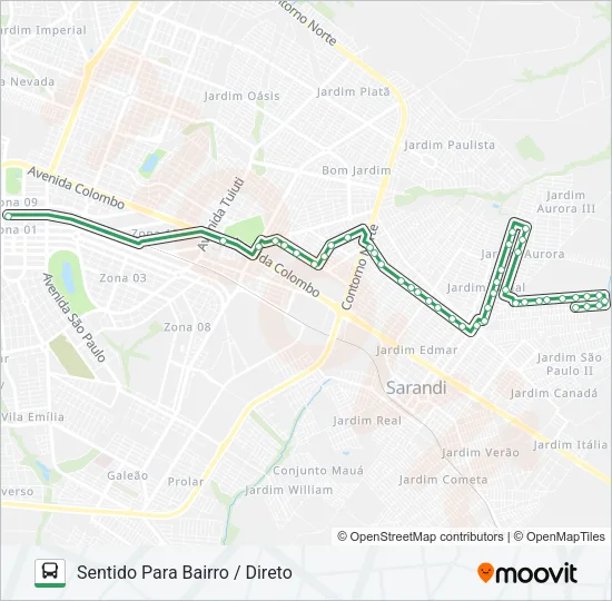 254U JD. UNIVERSAL Bus Line Map