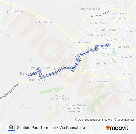 901 PAIÇANDU - GUANABARA Bus Line Map