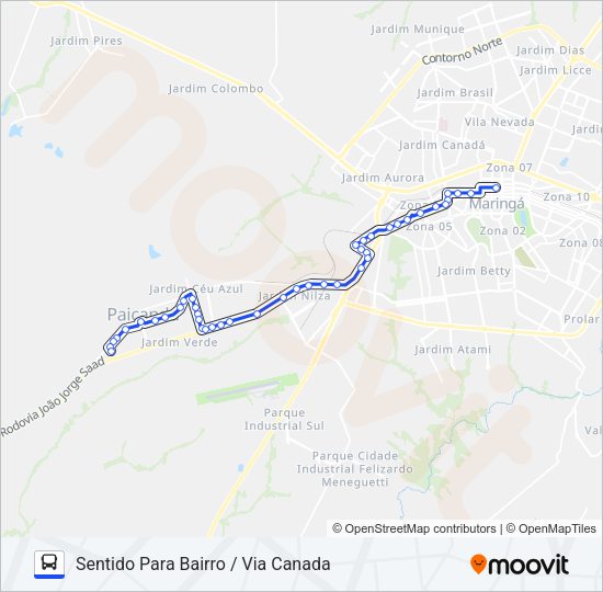 Mapa da linha 901 PAIÇANDU - GUANABARA de ônibus