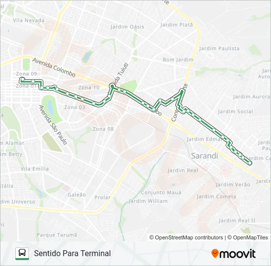 254I JD. INDEPENDÊNCIA Bus Line Map