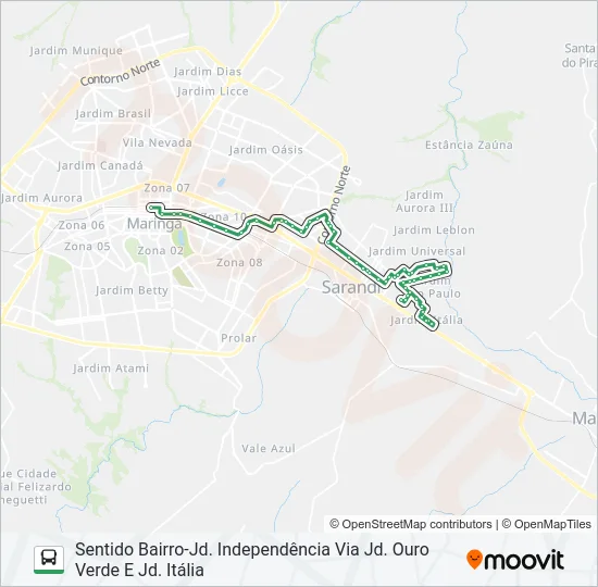 254I JD. INDEPENDÊNCIA Bus Line Map