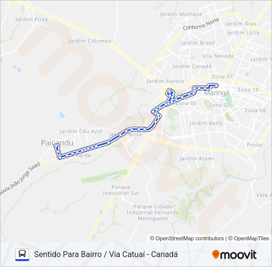 Mapa da linha 902 PAIÇANDU - TREVO de ônibus