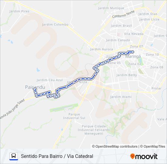 Mapa da linha 902 PAIÇANDU - TREVO de ônibus