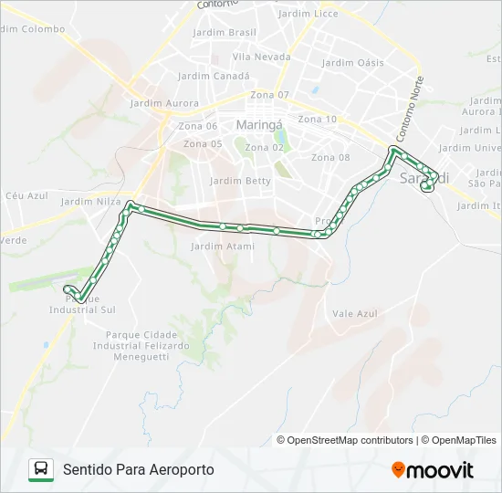 254SA MARINGÁ (AEROPORTO) - SARANDI (CENTRO) Bus Line Map
