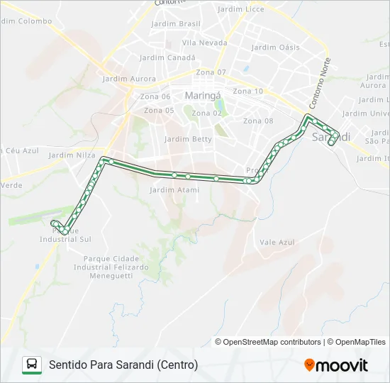 254SA MARINGÁ (AEROPORTO) - SARANDI (CENTRO) Bus Line Map