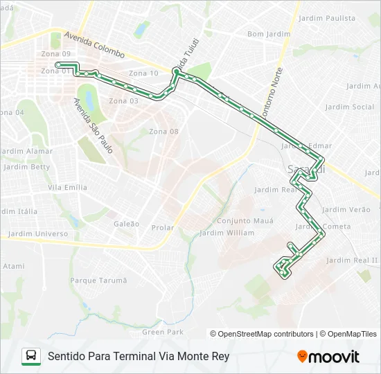 254E JD. ESPERANÇA Bus Line Map