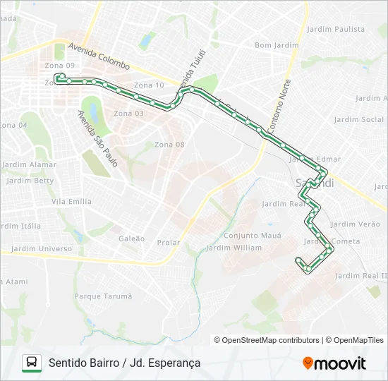 254E JD. ESPERANÇA Bus Line Map