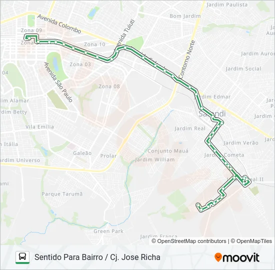 254J CJ. JOSÉ RICHA Bus Line Map