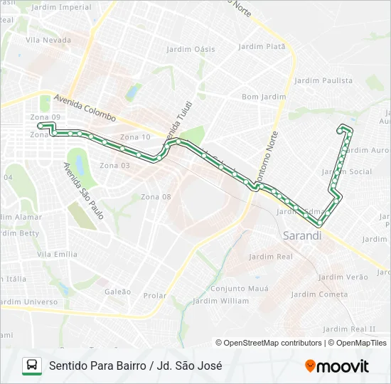 254SJ RES. SÃO JOSÉ Bus Line Map