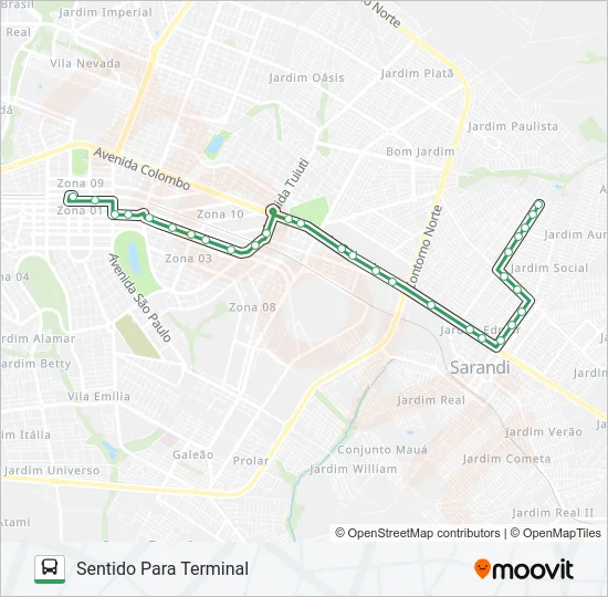 254SJ RES. SÃO JOSÉ Bus Line Map