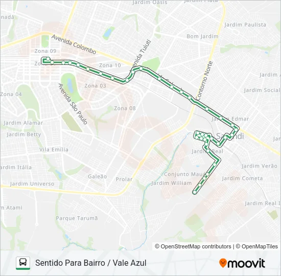 254VZ CJ. VALE AZUL Bus Line Map
