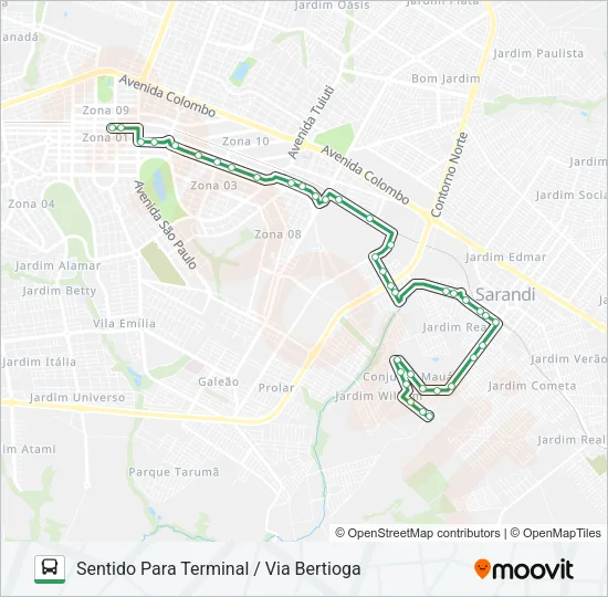 254VZ CJ. VALE AZUL Bus Line Map