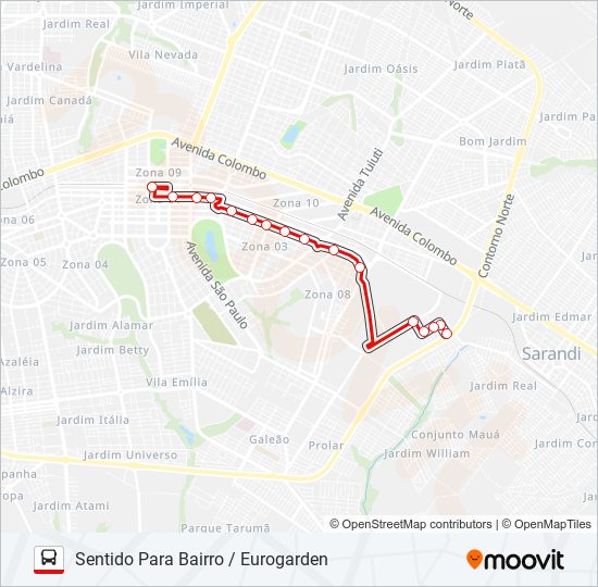 Mapa de 300 EUROGARDEN de autobús