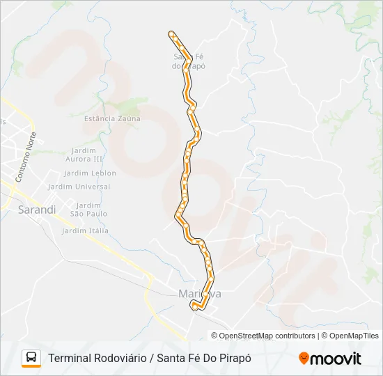 M03 SANTA FÉ DO PIRAPÓ Bus Line Map