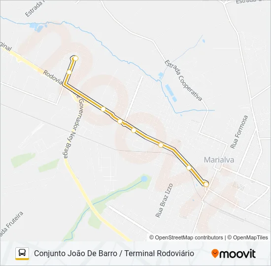 M01 CONJUNTO JOÃO DE BARRO Bus Line Map
