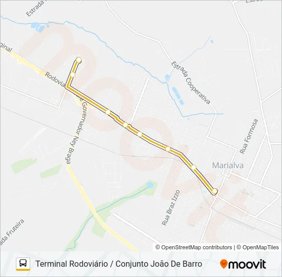 M01 CONJUNTO JOÃO DE BARRO Bus Line Map