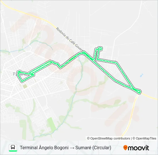 009 SUMARÉ (VIA MANOEL RIBAS) Bus Line Map