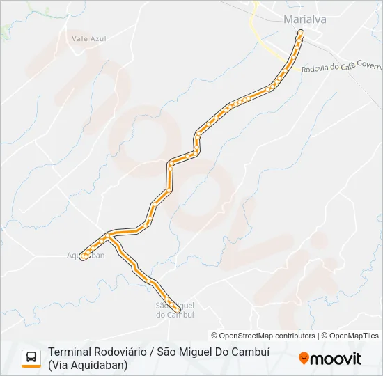 M02 SÃO MIGUEL DO CAMBUÍ (VIA AQUIDABAN) Bus Line Map