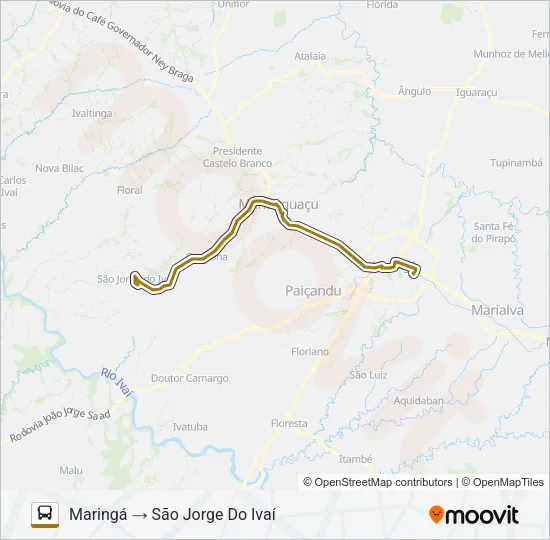 1566-400 MARINGÁ / SÃO JORGE DO IVAÍ Bus Line Map