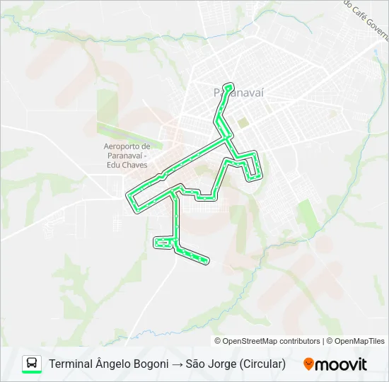 012 SÃO JORGE (SIMONE / POPULARES / CONJUNTOS / COLONINHA) Bus Line Map