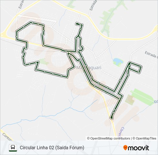 Mapa da linha M02 LINHA 02 (CIRCULAR MANDAGUARI) de ônibus