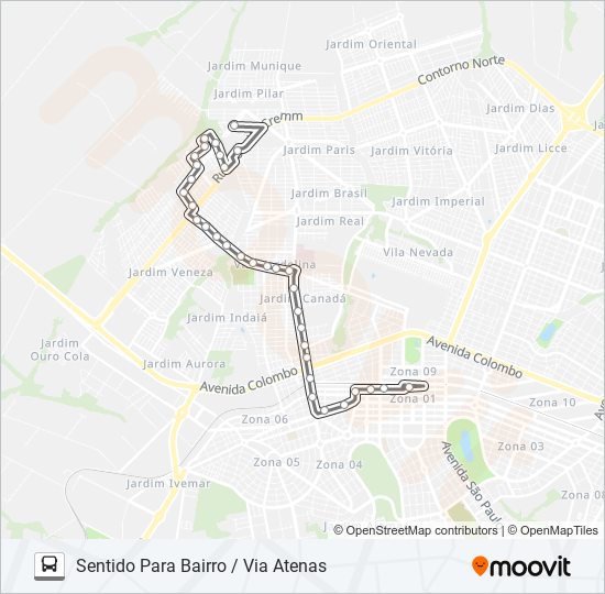 Mapa de 721 ATENAS de autobús