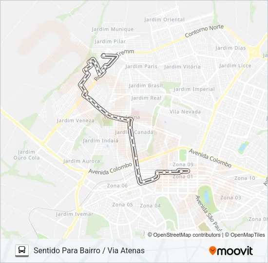 721 ATENAS Bus Line Map
