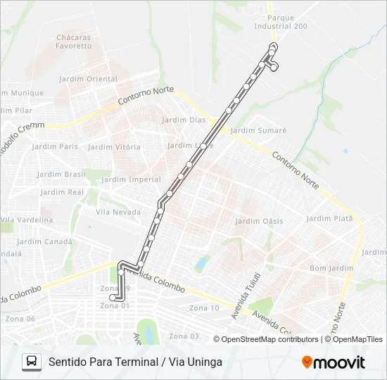 205 THERMAS Bus Line Map