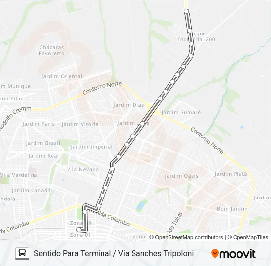 205 THERMAS Bus Line Map