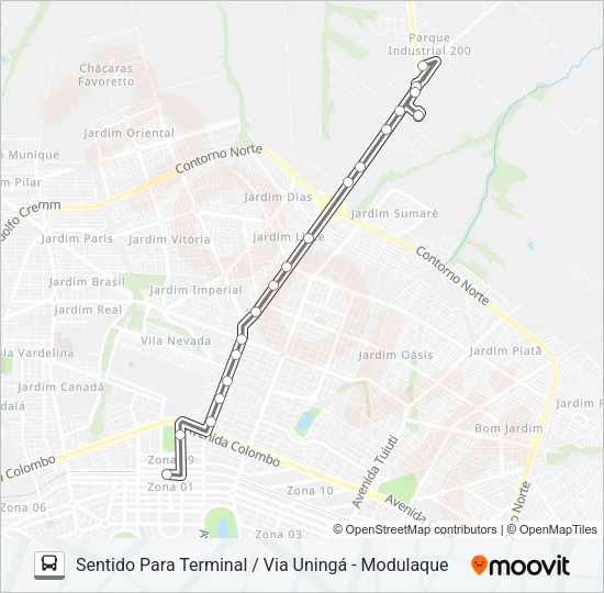 205 THERMAS Bus Line Map