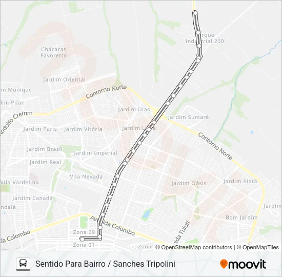 205 THERMAS Bus Line Map