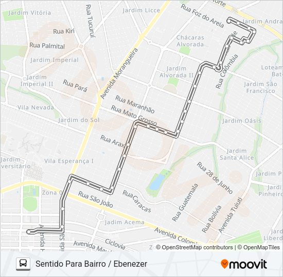 512 COCAMAR Bus Line Map