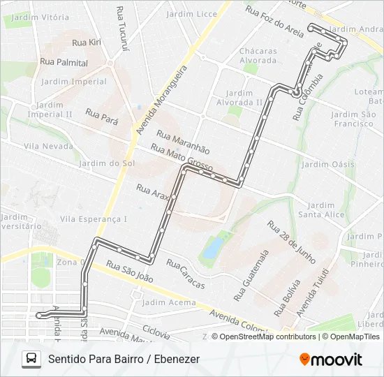512 COCAMAR Bus Line Map
