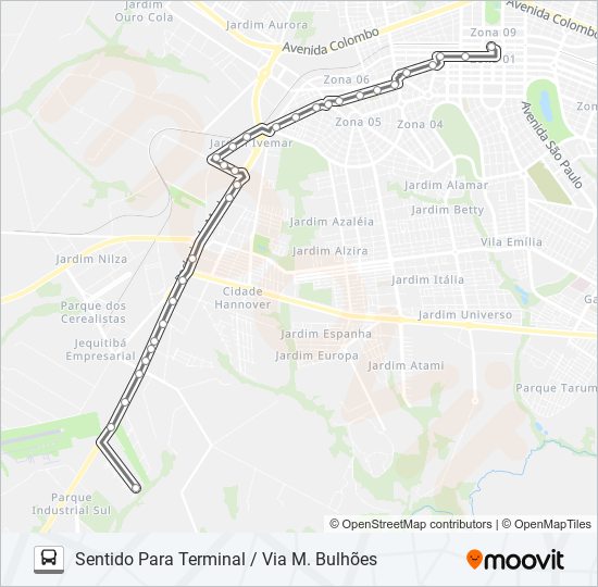 512 COCAMAR bus Line Map