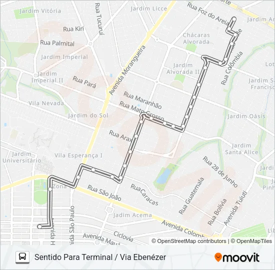 512 COCAMAR Bus Line Map