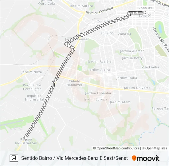 512 COCAMAR Bus Line Map
